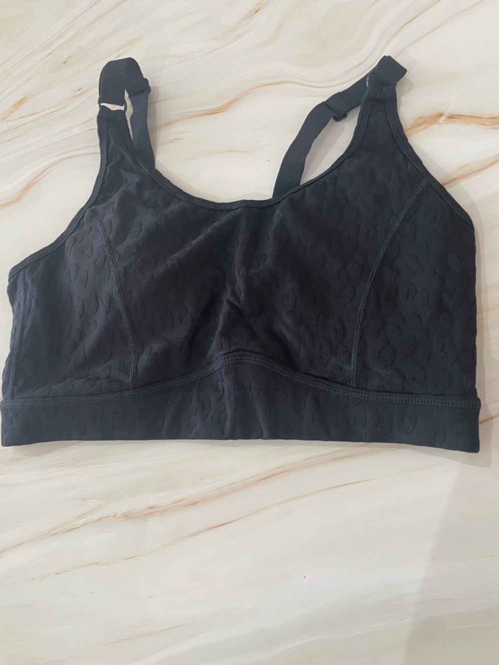 Fabletics Black Textured Sports Bra